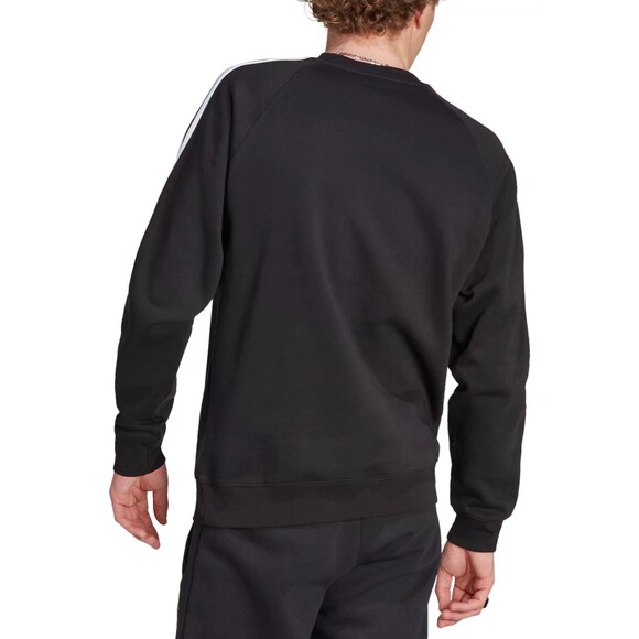 ADIDAS MEN'S ADICOLOR 3 STRIPE CREWNECK SWEATSHIRT BLACK COLOR SIZE LARGE - Picture 4 of 7